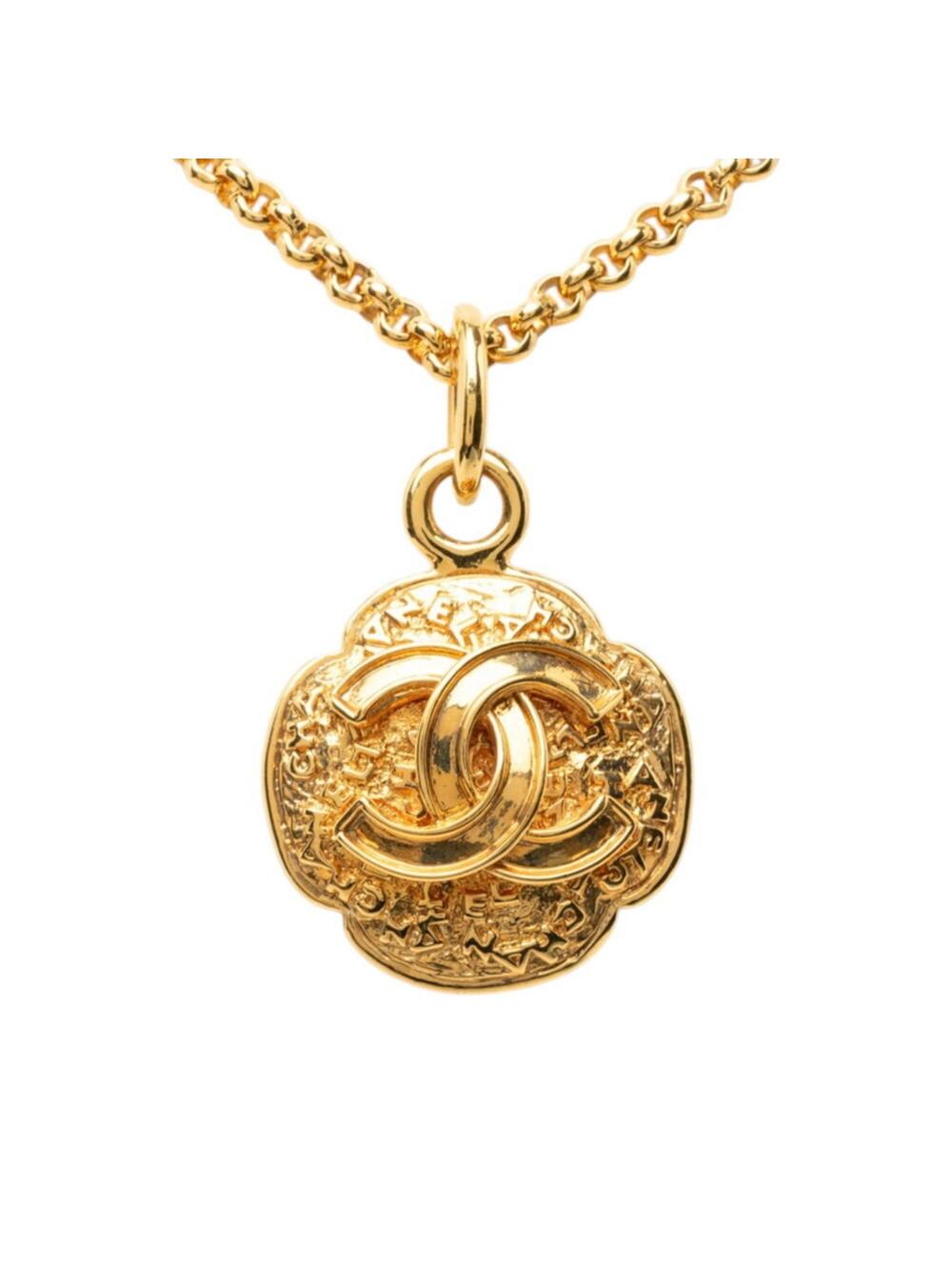 Chanel Cc Logo Pendant Necklace Metal #357710C11B